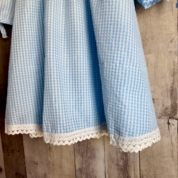 Blue and White Adorable Sweetness Cold Shoulder Sundress Size 12 - Picture 6 of 8